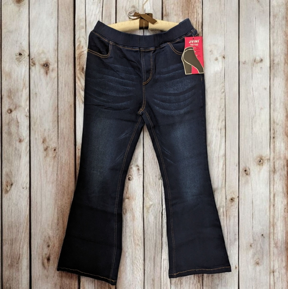 Women's Pull on Bell Bottom Stretch Jeans Size L